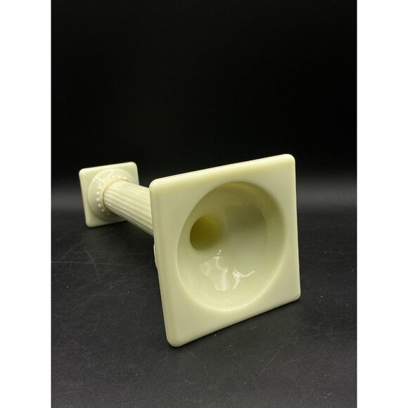 Cambridge Glass 9.5" Doric Column Candlestick Ivory Uranium Glows No. 65 Single - Picture 15 of 16